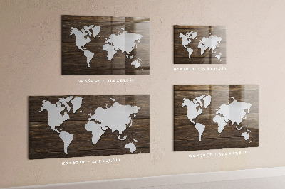 Magnetic photo board World map on the boards