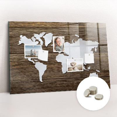 Magnetic photo board World map on the boards