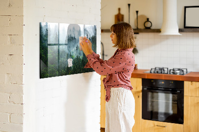 Magnetic notice board Foggy forest