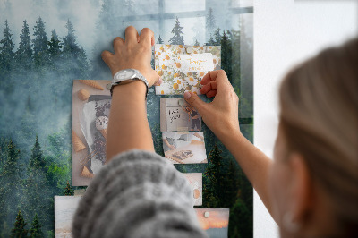 Magnetic notice board Foggy forest