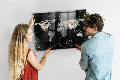 Magnetic photo board World map dollar