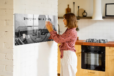 Magnetic memo board for kitchen Everyone has history