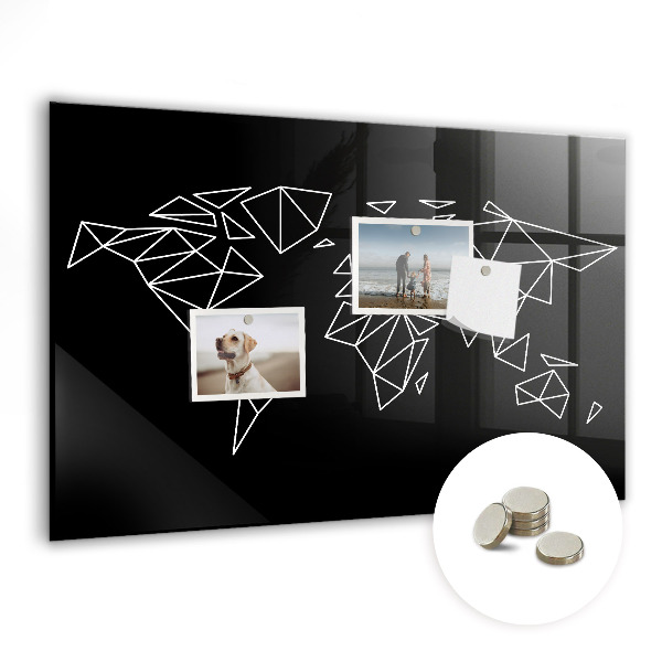 Magnetic photo board Modern world map