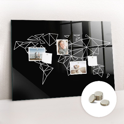 Magnetic photo board Modern world map