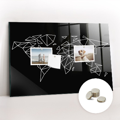 Magnetic photo board Modern world map