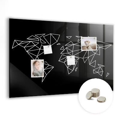 Magnetic photo board Modern world map