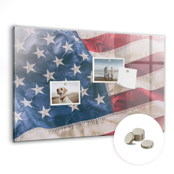 Glass magnetic board American flag