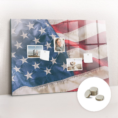 Glass magnetic board American flag