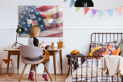 Glass magnetic board American flag