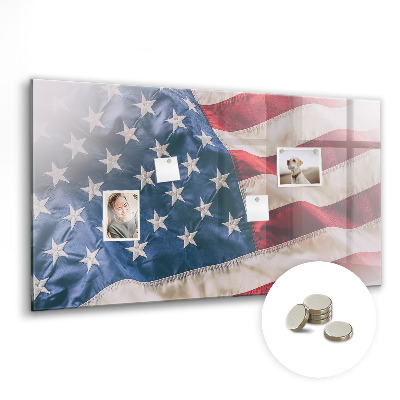 Glass magnetic board American flag