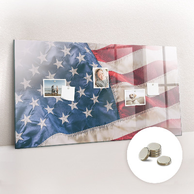 Glass magnetic board American flag