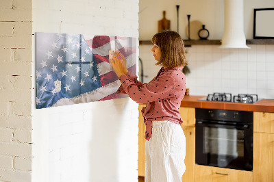 Glass magnetic board American flag