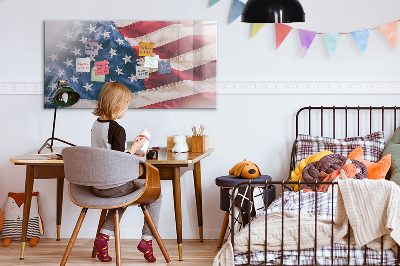 Glass magnetic board American flag