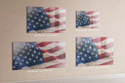 Glass magnetic board American flag