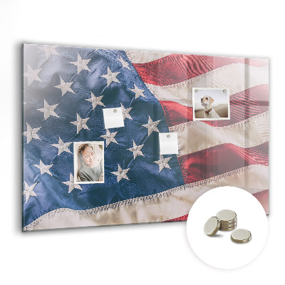 Glass magnetic board American flag