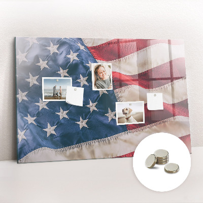 Glass magnetic board American flag