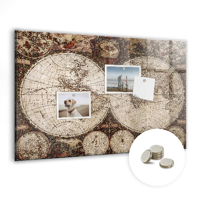 Magnetic photo board Old map of the world