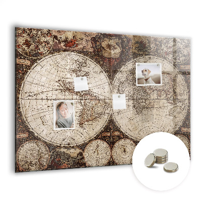 Magnetic photo board Old map of the world