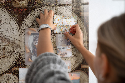 Magnetic photo board Old map of the world