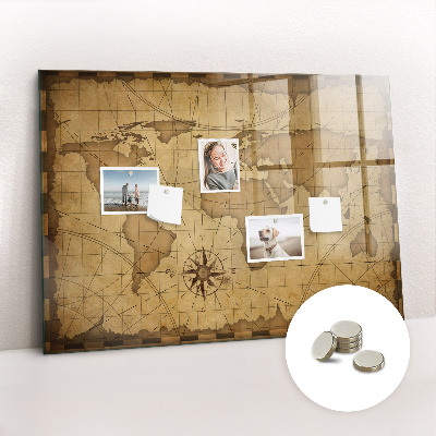 Magnetic photo board Vintage world map