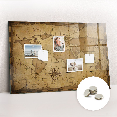 Magnetic photo board Vintage world map