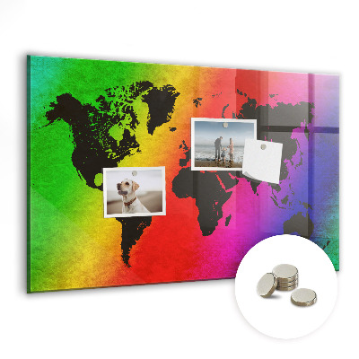 Magnetic photo board World map