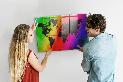 Magnetic photo board World map