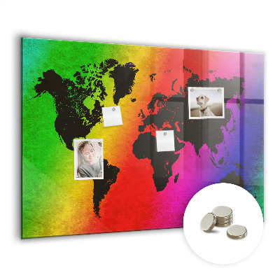 Magnetic photo board World map