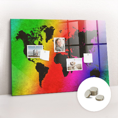 Magnetic photo board World map