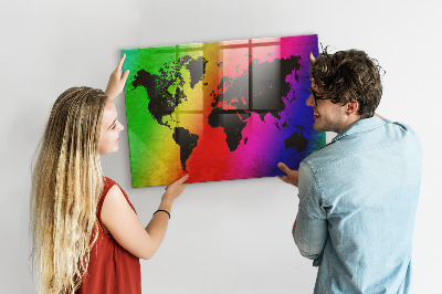 Magnetic photo board World map