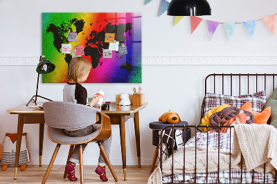 Magnetic photo board World map