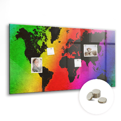 Magnetic photo board World map