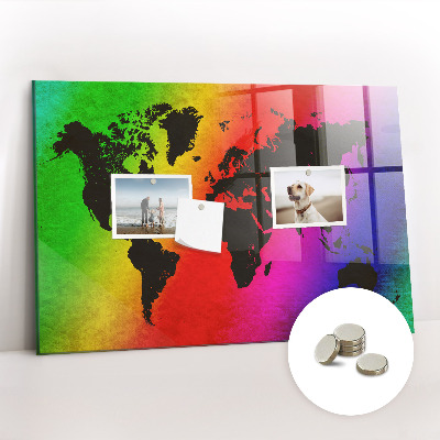 Magnetic photo board World map