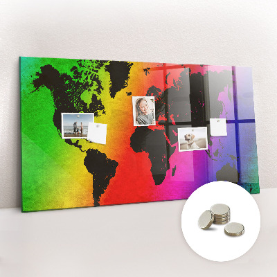 Magnetic photo board World map