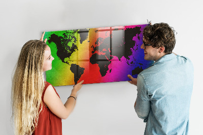 Magnetic photo board World map