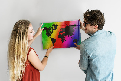 Magnetic photo board World map