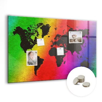 Magnetic photo board World map