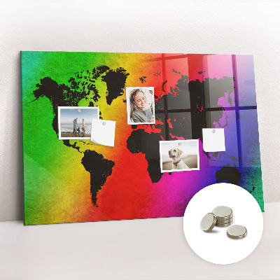 Magnetic photo board World map