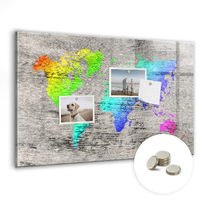 Magnetic photo board World map