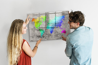 Magnetic photo board World map