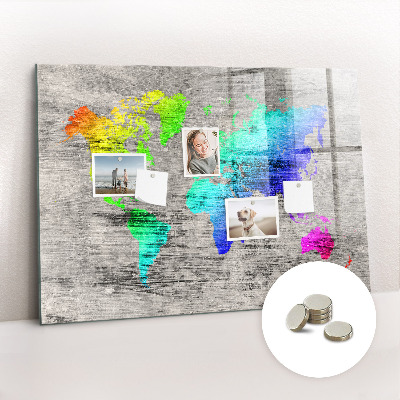 Magnetic photo board World map