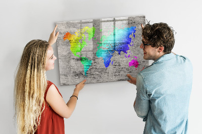 Magnetic photo board World map