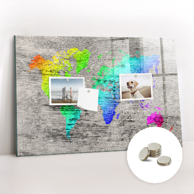 Magnetic photo board World map