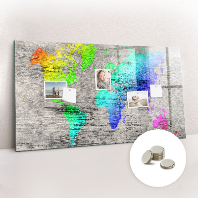 Magnetic photo board World map