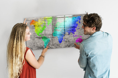 Magnetic photo board World map