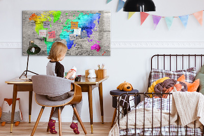 Magnetic photo board World map