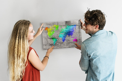 Magnetic photo board World map