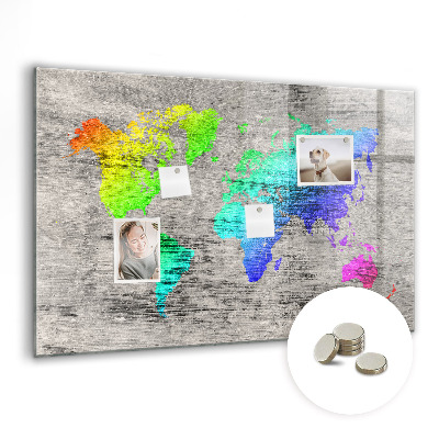 Magnetic photo board World map