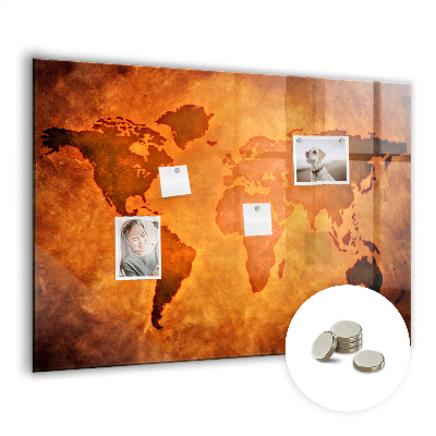 Magnetic photo board Large map of the world