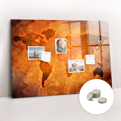 Magnetic photo board Large map of the world